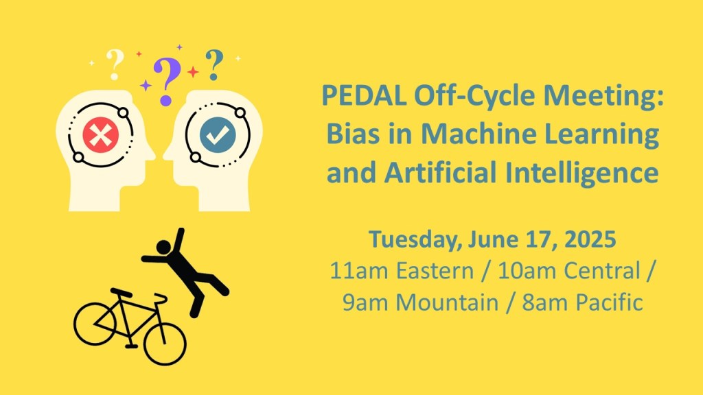 Join us for our upcoming off cycle meeting on bias in machine learning and artificial intelligence on Tuesday,  June 17, 2025 at 11am Eastern. See you calendar invites or email us to get login information!